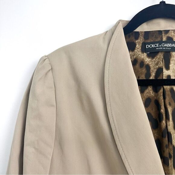 Dolce & Gabbana Tan Single Button Blazer with Shawl Collar Sz 48 Euro - Picture 3 of 16